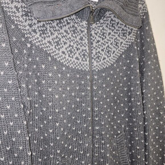 Talbots Women Cardigan XL Petite Fair Isle Full Zip Wool Blend Ski Grandmacore - Picture 3 of 8